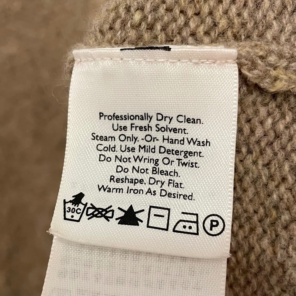 Eddie Bauer Mens XXL Lambswool Crewneck Sweater Heathered Brown Tan Pullover Y2K - Picture 4 of 4